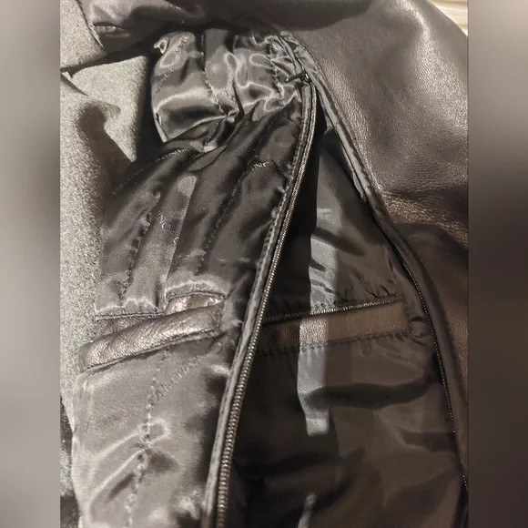 VINCE CAMUTO, Size XXL, black Leather Jacket. 2 in 1 removable Vest - Picture 10 of 10